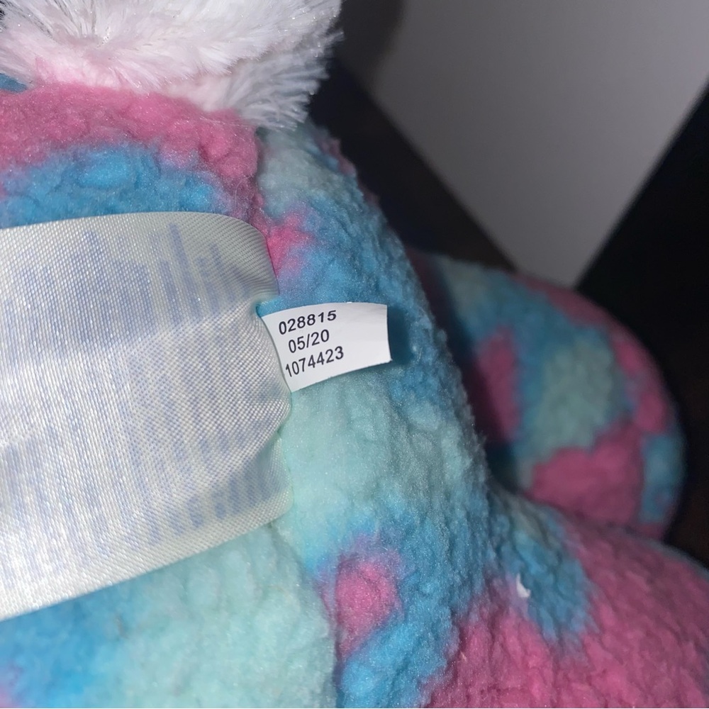 Build A Bear Spring Bunny Rabbit Blue Pink Tie Dye Pink Sparkly Ears Plush 17" - Picture 10 of 11